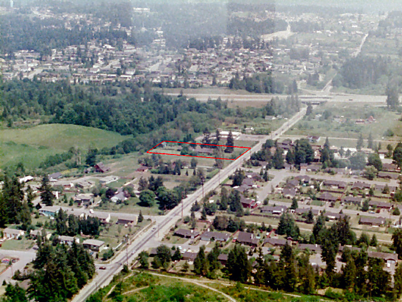 Aerial picture from mid 70's, looking east